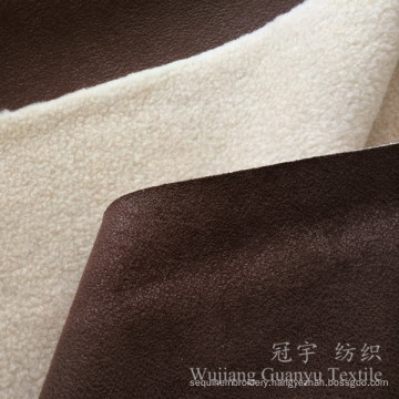 Home Textile Suede Leather with Fleece Backing for Decoration